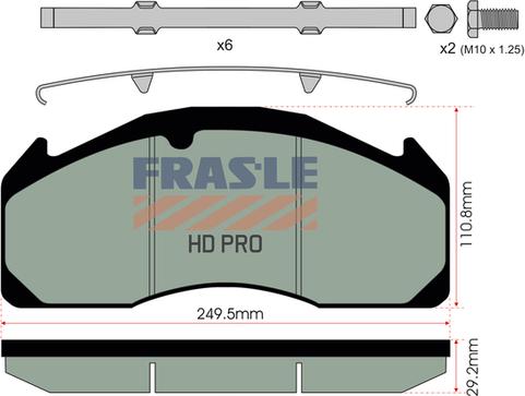 FRAS-LE PD/529-K008-HD - Kit pastiglie freno, Freno a disco autozon.pro