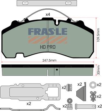 FRAS-LE PD/141-K021-HD - Kit pastiglie freno, Freno a disco autozon.pro