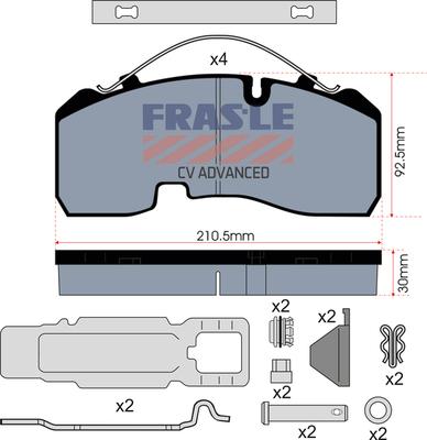 FRAS-LE PD/142-K023-CV - Kit pastiglie freno, Freno a disco autozon.pro