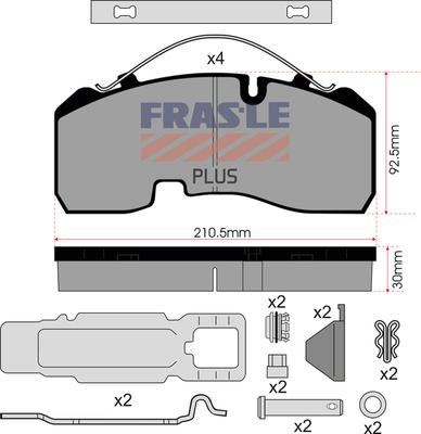 FRAS-LE PD/142-K023-PLUS - Kit pastiglie freno, Freno a disco autozon.pro