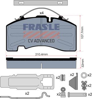 FRAS-LE PD/147-K023-CV - Kit pastiglie freno, Freno a disco autozon.pro