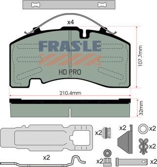 FRAS-LE PD/147-K023-HD - Kit pastiglie freno, Freno a disco autozon.pro