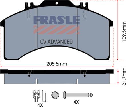 FRAS-LE PD/156-K005-CV - Kit pastiglie freno, Freno a disco autozon.pro