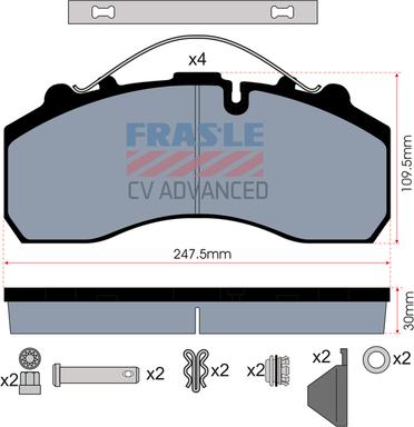 FRAS-LE PD/116-K020-CV - Kit pastiglie freno, Freno a disco autozon.pro