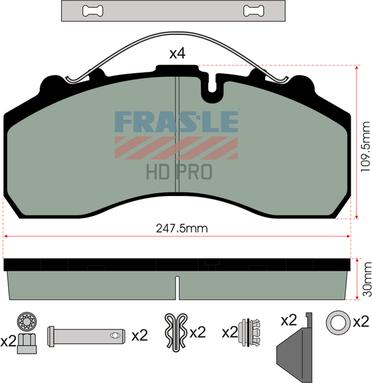 FRAS-LE PD/116-K020-HD - Kit pastiglie freno, Freno a disco autozon.pro