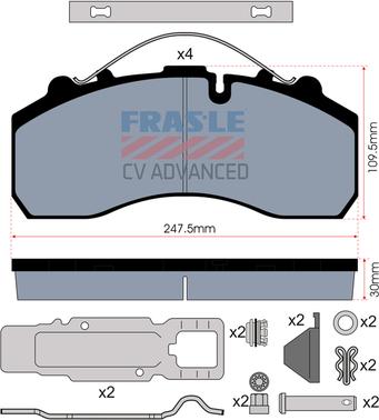 FRAS-LE PD/116-K021-CV - Kit pastiglie freno, Freno a disco autozon.pro