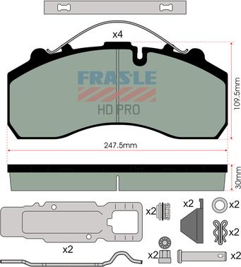 FRAS-LE PD/116-K021-HD - Kit pastiglie freno, Freno a disco autozon.pro