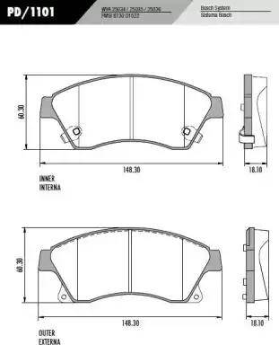 FRAS-LE PD/1101 - Kit pastiglie freno, Freno a disco autozon.pro