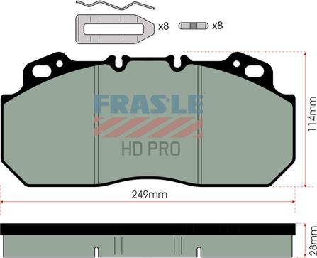 FRAS-LE PD/112-K007-HD - Kit pastiglie freno, Freno a disco autozon.pro