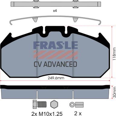 FRAS-LE PD/129-K009-CV - Kit pastiglie freno, Freno a disco autozon.pro