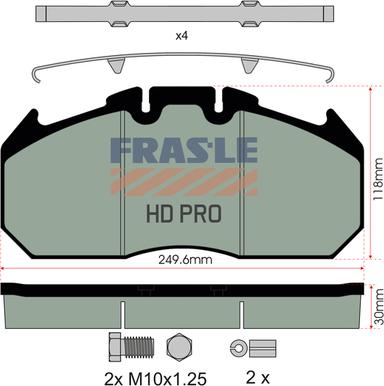 FRAS-LE PD/129-K009-HD - Kit pastiglie freno, Freno a disco autozon.pro