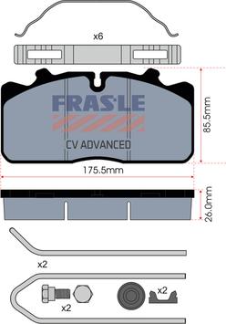 FRAS-LE PD/124-K018-CV - Kit pastiglie freno, Freno a disco autozon.pro