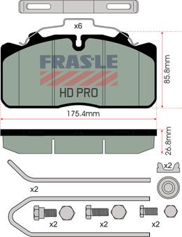 FRAS-LE PD/124-K018-HD - Kit pastiglie freno, Freno a disco autozon.pro