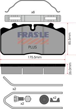 FRAS-LE PD/124-K018-PLUS - Kit pastiglie freno, Freno a disco autozon.pro