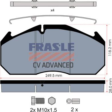 FRAS-LE PD/125-K012-CV - Kit pastiglie freno, Freno a disco autozon.pro