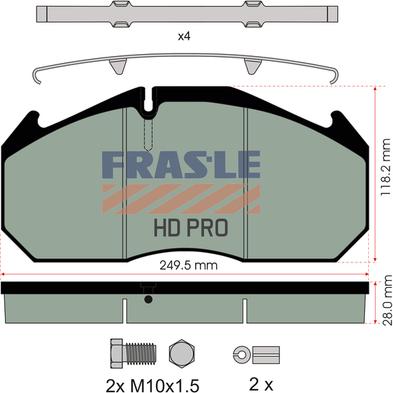 FRAS-LE PD/125-K012-HD - Kit pastiglie freno, Freno a disco autozon.pro