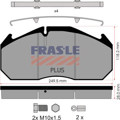 FRAS-LE PD/125-K012-PLUS - Kit pastiglie freno, Freno a disco autozon.pro