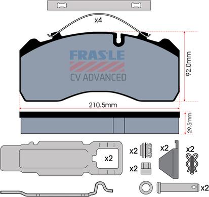 FRAS-LE PD/120-K023-CV - Kit pastiglie freno, Freno a disco autozon.pro