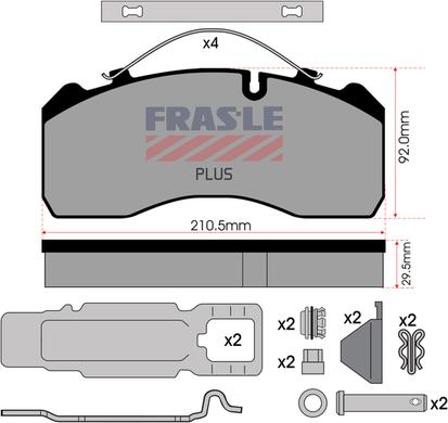 FRAS-LE PD/120-K023-PLUS - Kit pastiglie freno, Freno a disco autozon.pro