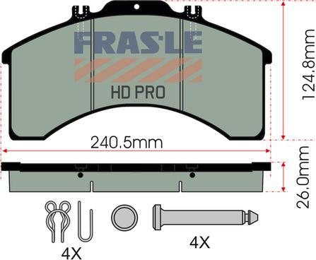 FRAS-LE PD/128-K005-HD - Kit pastiglie freno, Freno a disco autozon.pro