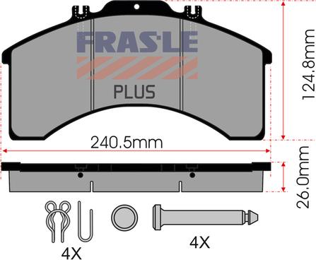 FRAS-LE PD/128-K005-PLUS - Kit pastiglie freno, Freno a disco autozon.pro