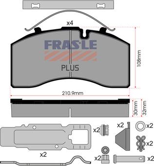 FRAS-LE PD/172-K023-PLUS - Kit pastiglie freno, Freno a disco autozon.pro