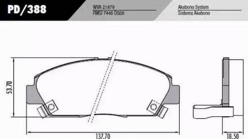 FRAS-LE PD388 - Kit pastiglie freno, Freno a disco autozon.pro