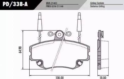 FRAS-LE PD338A - Kit pastiglie freno, Freno a disco autozon.pro