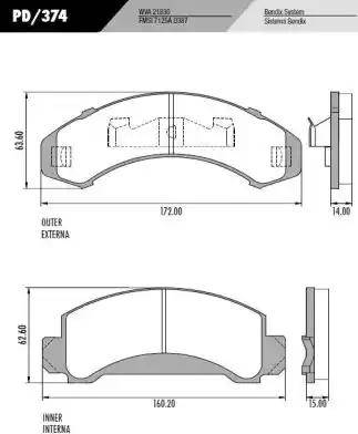 FRAS-LE PD374 - Kit pastiglie freno, Freno a disco autozon.pro