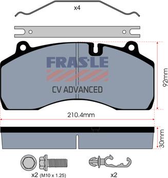 FRAS-LE PD/209-K029-CV - Kit pastiglie freno, Freno a disco autozon.pro