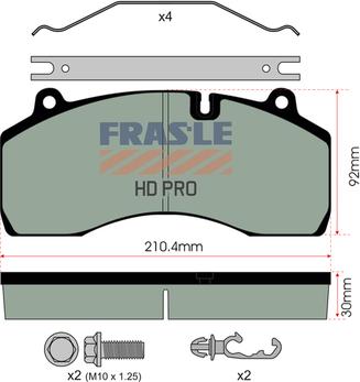 FRAS-LE PD/209-K029-HD - Kit pastiglie freno, Freno a disco autozon.pro