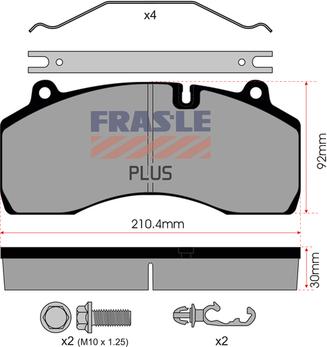 FRAS-LE PD/209-K029-PLUS - Kit pastiglie freno, Freno a disco autozon.pro