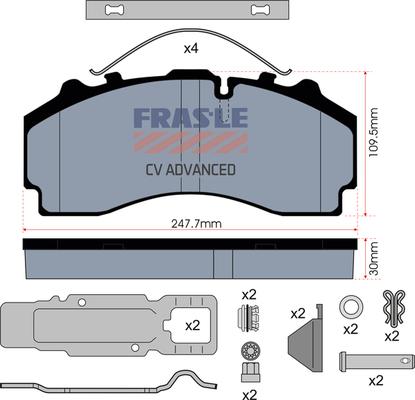 FRAS-LE PD/224-K021-CV - Kit pastiglie freno, Freno a disco autozon.pro