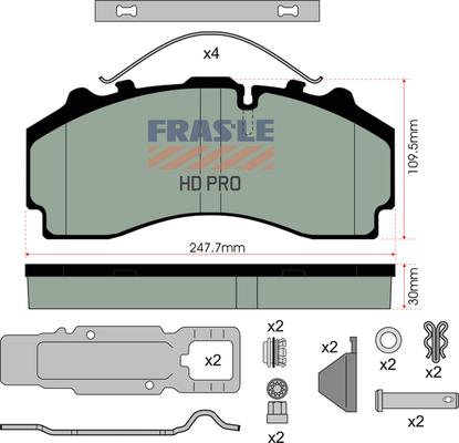 FRAS-LE PD/224-K021-HD - Kit pastiglie freno, Freno a disco autozon.pro