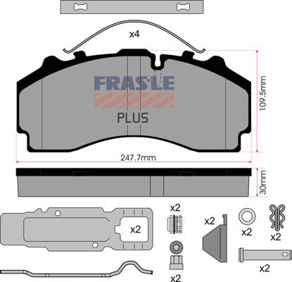 FRAS-LE PD/224-K021-PLUS - Kit pastiglie freno, Freno a disco autozon.pro