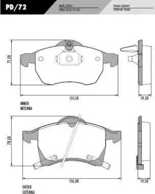 FRAS-LE PD72 - Kit pastiglie freno, Freno a disco autozon.pro