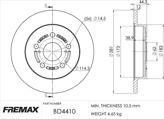 FREMAX BD-4410 - Discofreno autozon.pro