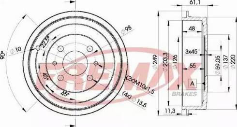 FREMAX BD-4593 - Tamburo freno autozon.pro