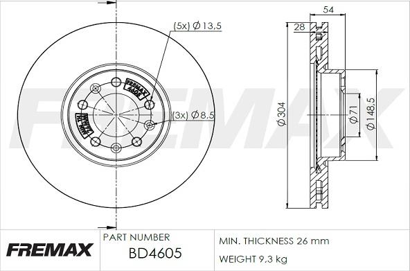 FREMAX BD-4605 - Discofreno autozon.pro