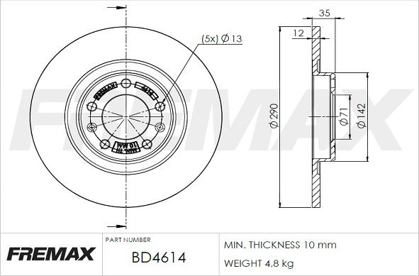 FREMAX BD-4614 - Discofreno autozon.pro