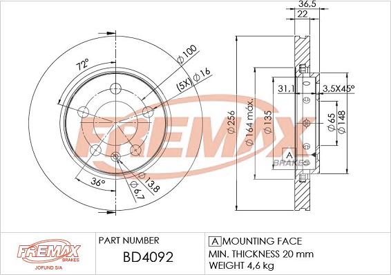 FREMAX BD-4092 - Discofreno autozon.pro