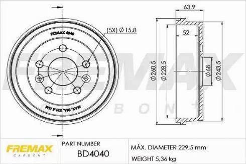 FREMAX BD-4040 - Tamburo freno autozon.pro