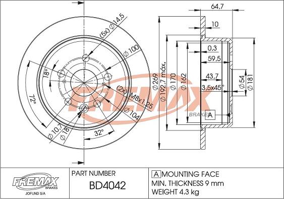 FREMAX BD-4042 - Discofreno autozon.pro