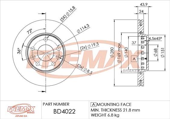 FREMAX BD-4022 - Discofreno autozon.pro