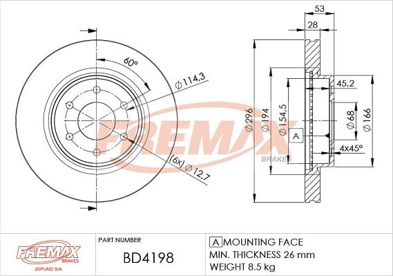 FREMAX BD-4198 - Discofreno autozon.pro