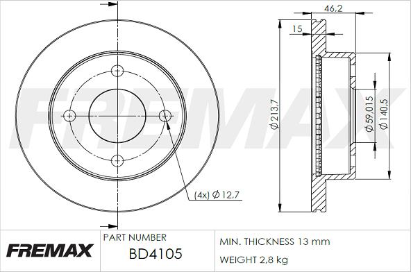 FREMAX BD-4105 - Discofreno autozon.pro