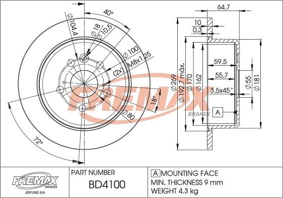 FREMAX BD-4100 - Discofreno autozon.pro