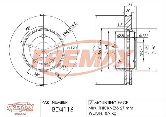 FREMAX BD-4116 - Discofreno autozon.pro