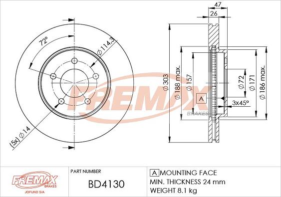 FREMAX BD-4130 - Discofreno autozon.pro