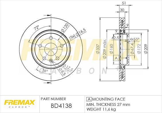 FREMAX BD-4138 - Discofreno autozon.pro